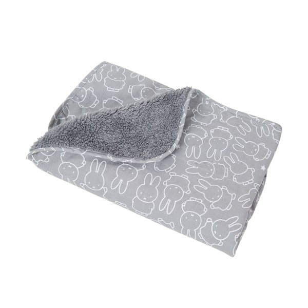 Szary koc dziecięcy z mikropluszu 80x80 cm Miffy – Roba-image-2
