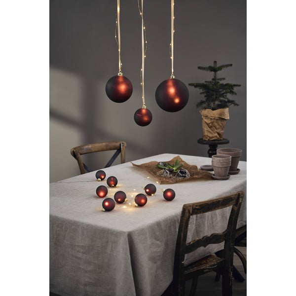 Bordowa dekoracja świetlna ze świątecznym motywem ø 6 cm Bliss – Star Trading-image-3