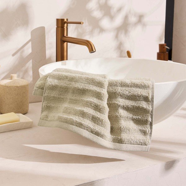 Beżowy bawełniany ręcznik frotte 30x50 cm Maya – douceur d'intérieur-image-2