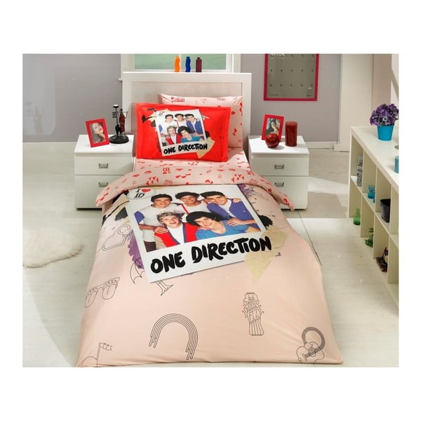 Pościel dziecięca z prześcieradłem One Direction, 100x150 cm