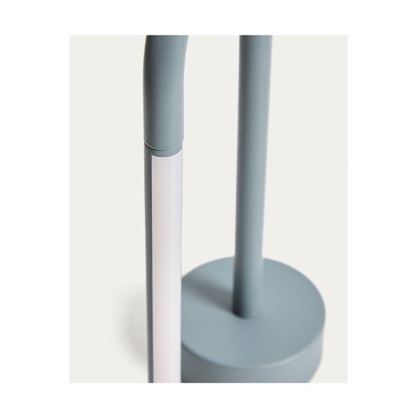 Jasnoniebieska metalowa lampa stołowa LED (wysokość 30 cm) Bow – Kave Home-image-4