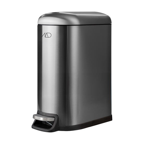 Kosz na śmieci z pedałem ze stali nierdzewnej w kolorze srebra 10 l Wather – Mette Ditmer Denmark