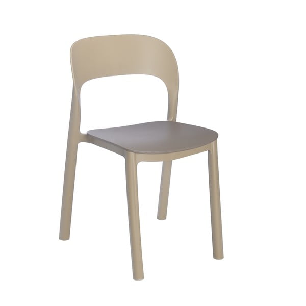 Zestaw 4 piaskowobrązowych krzeseł z brązowym siedziskiem Resol Ona