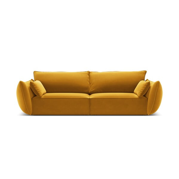 Musztardowa aksamitna sofa 208 cm Vanda – Mazzini Sofas