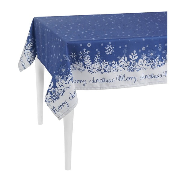 Niebieski obrus z motywem świątecznym Mike & Co. NEW YORK Honey, 140x220 cm