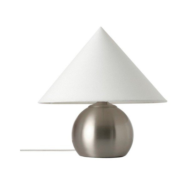 Biała/w kolorze srebra z połyskiem tekstylna lampa stołowa (wysokość 38 cm) Connie – Ellos Home