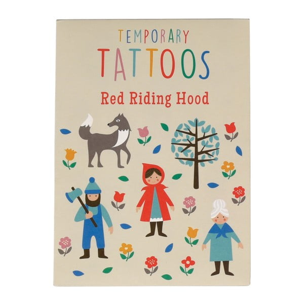 Zestaw tatuaży zmywalnych Czerwony Kapturek Rex London Red Riding Hood