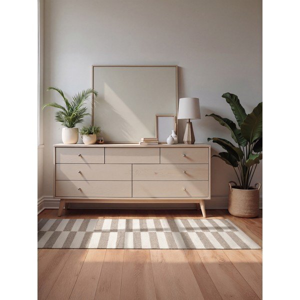 Biały/szary wełniany dywan dwustronny/tkany ręcznie 80x150 cm Vika – Hanse Home-image-1