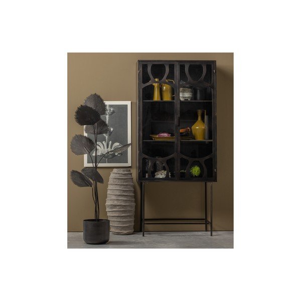 Antracytowa metalowa witryna 81x181 cm Gracious – BePureHome-image-1