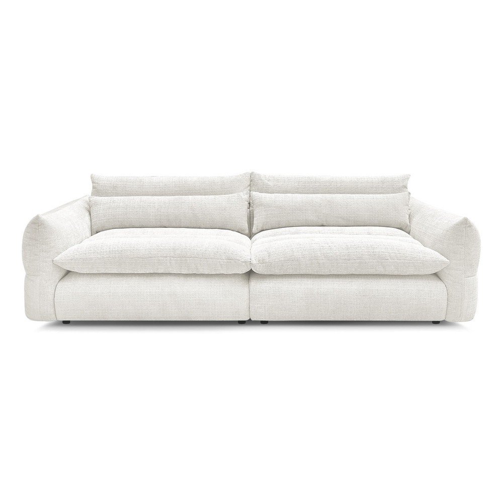 Biała sofa z tkaniny szenilowej 276 cm Neil – Bobochic Paris