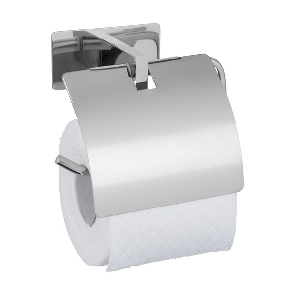 Samoprzylepny uchwyt na papier toaletowy ze stali nierdzewnej w kolorze srebra z połyskiem Genova – Wenko-image-3