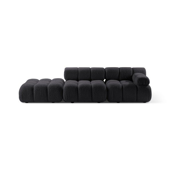 Antracytowa sofa modułowa z materiału bouclé 288 cm Bellis – Micadoni 