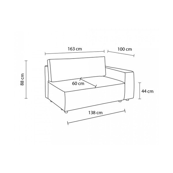Ciemnoniebieski sztruksowy moduł sofy (prawostronny) Nihad modular – Bobochic Paris-image-4