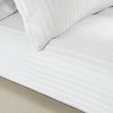 Białe prześcieradło elastyczne 90x190 cm Satin Stripe – Catherine Lansfield
