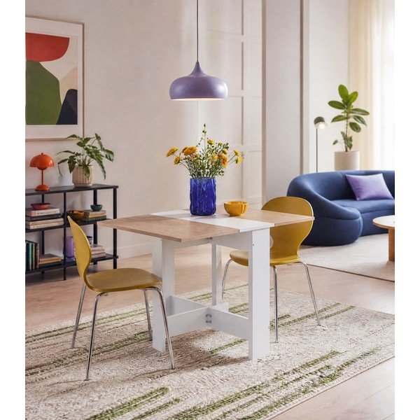 Rozkładany stół z blatem w dekorze dębu 76x28 cm Papillon – TemaHome-image-3
