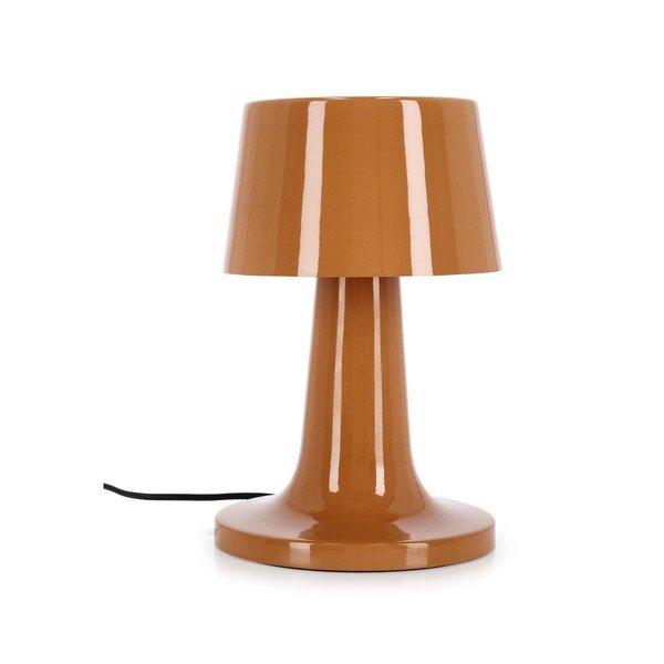 Pomarańczowa metalowa lampa stołowa LED z metalowym kloszem (wysokość 51 cm) Turner – Bizzotto