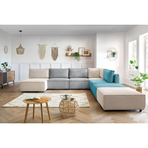 Sztruksowy narożnik (w kształcie litery U/strona zmienna) Nihad modular – Bobochic Paris-image-1