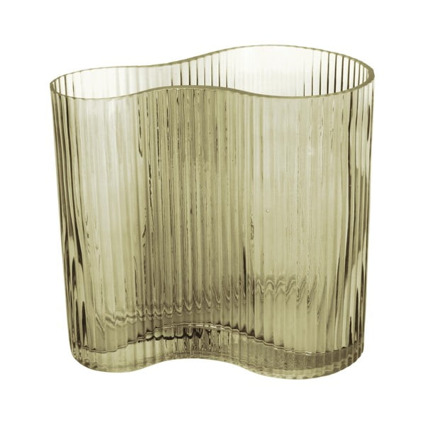 Zielony szklany wazon PT LIVING Wave, wys. 18 cm