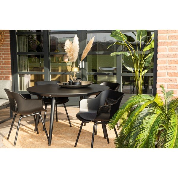 Czarny stół ogrodowy Hartman Sophie, ø 128 cm-image-4