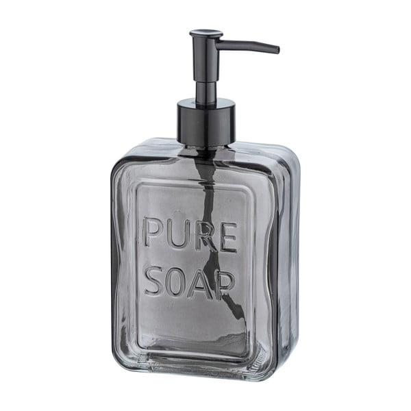 Szary szklany dozownik do mydła Wenko Pure Soap