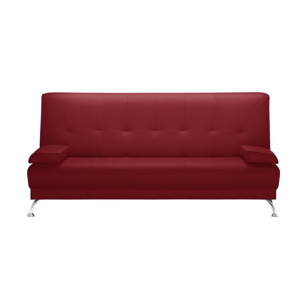 Czerwona rozkładana sofa z imitacji skóry Prêt à Meubler Classics Midnight
