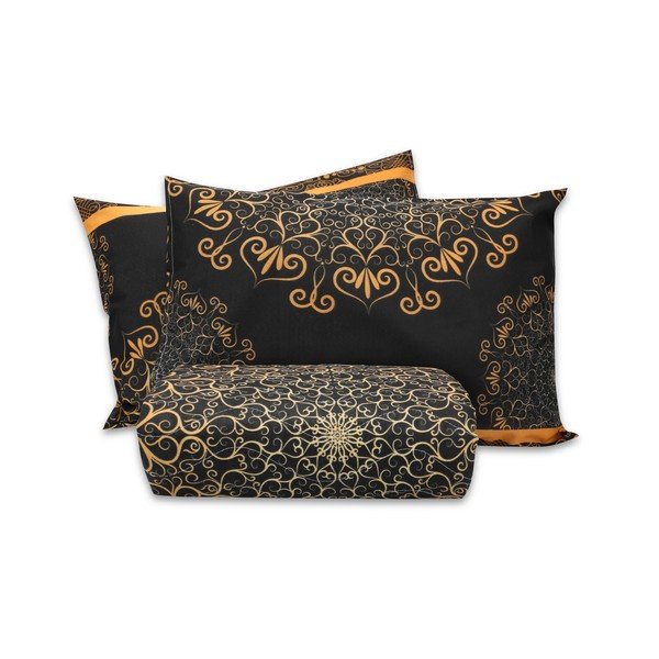 Zestaw pikowanej narzuty na łóżko i 2 poszewek na poduszki Eponj Home Şehri-Ala Gold, 200x220 cm-image-2