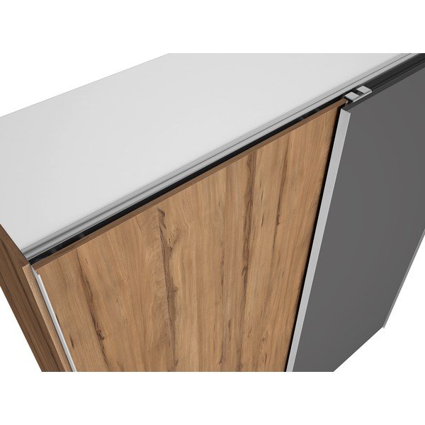 Szara szafa w dekorze orzecha z drzwiami przesuwnymi 182x200 cm Malta – Marckeric-image-3