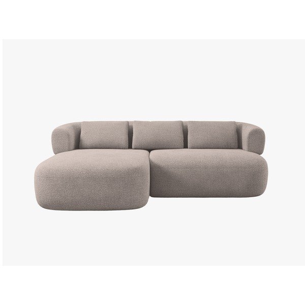 Jasnobrązowy narożnik z materiału bouclé (lewostronny/z szezlongiem) Jenny – Micadoni -image-1