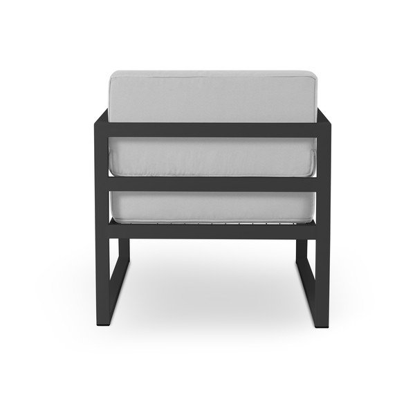 Szary fotel ogrodowy w czarnej ramie Calme Jardin Nicea-image-3