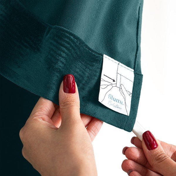 Morska aksamitna zasłona częściowo zaciemniająca (dimout) 530x175 cm Velto – Filumi-image-4