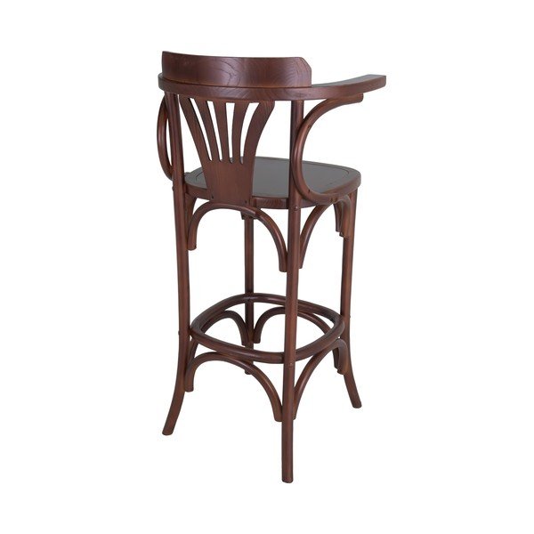 Brązowy hoker z litego drewna wiązu (wysokość siedziska 77 cm) Montmartre – Antic Line-image-1