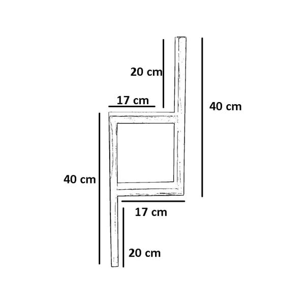 Wielopoziomowa półka z litego drewna jodłowego 17 cm Linn – Kalune Design-image-4