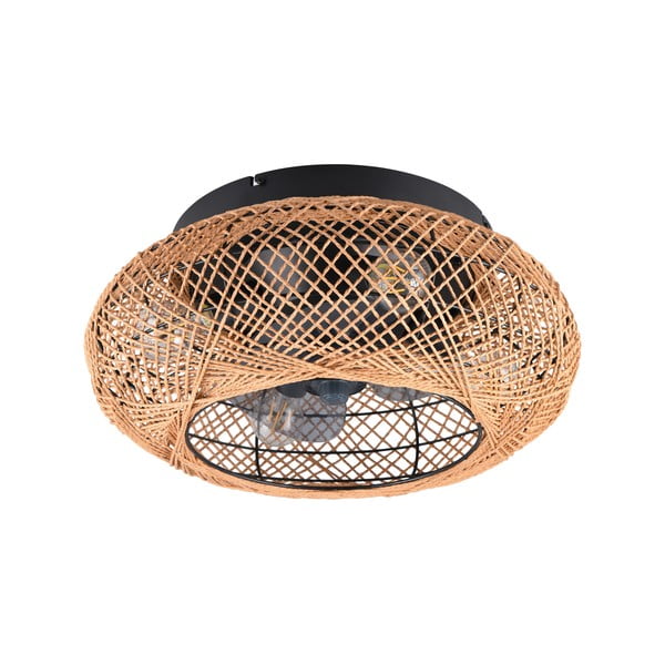 Brązowa lampa sufitowa ze zdalnym sterowaniem/z wentylatorem Lillesand – Trio