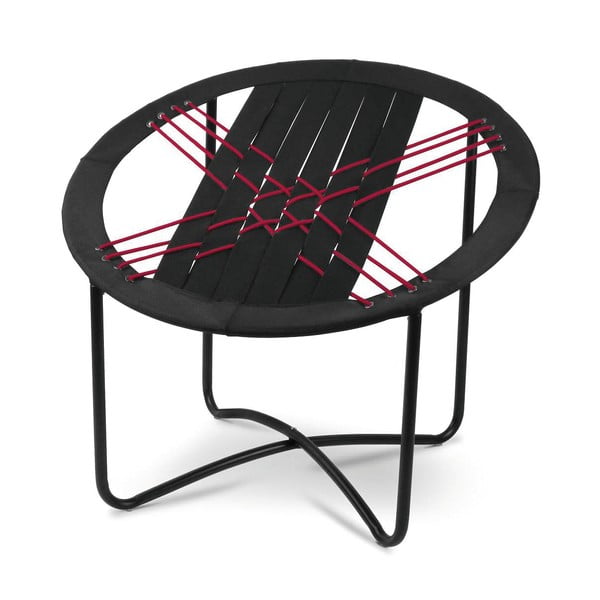 Czarno-czerwone krzesełko ZicZac Bungee