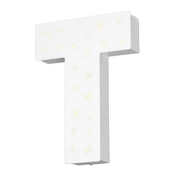 Biała dekoracja świetlna w kształcie litery Glimte Letter T