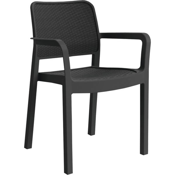 Ciemnoszare plastikowe krzesło ogrodowe Samanna – Keter
