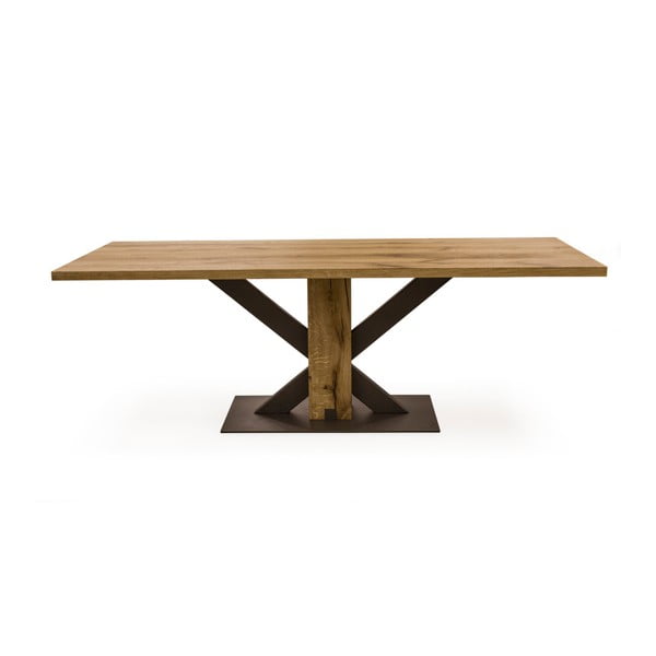 Stół do jadalni z drewna dębowego i metalu VIDA Living Lindau, 1,8 m