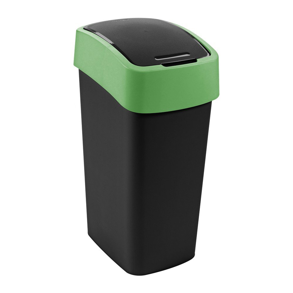 Zielony/czarny plastikowy kosz na śmieci do segregacji odpadów 45 l Flip Bin – Curver