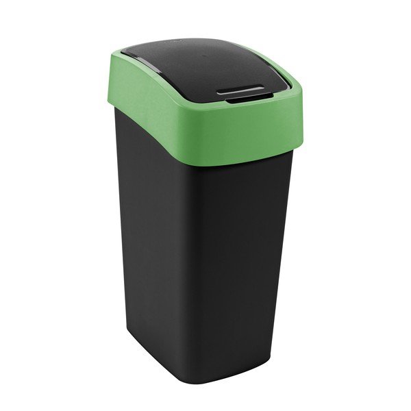 Zielony/czarny plastikowy kosz na śmieci do segregacji odpadów 45 l Flip Bin – Curver