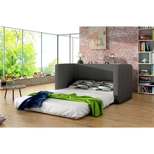 Niebieska/szara rozkładana sofa z tkaniny szenilowej 132 cm Neva – ELTAP-image-2