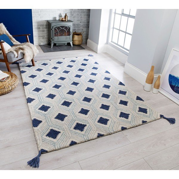 Beżowo-niebieski wełniany dywan Flair Rugs Marco, 120x170 cm-image-4