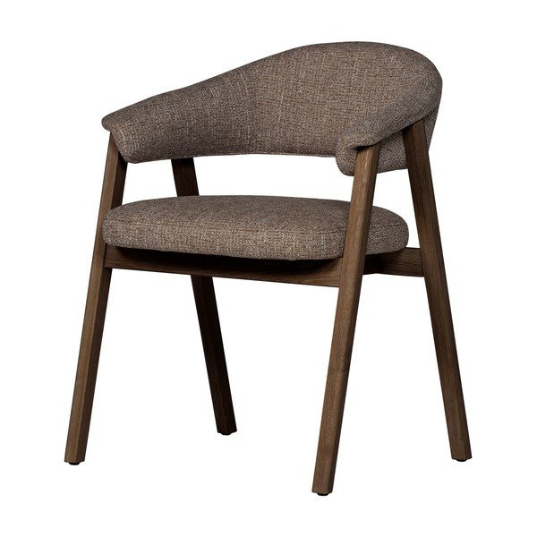 Brązowe tapicerowane krzesło z podłokietnikami Tunar – WOOOD