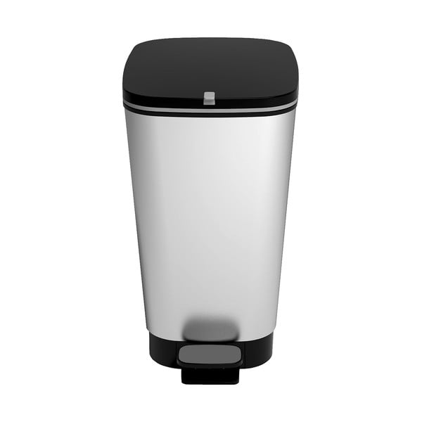 Plastikowy kosz na śmieci z pedałem w kolorze srebra 45 l Chic Bin – KIS-image-4