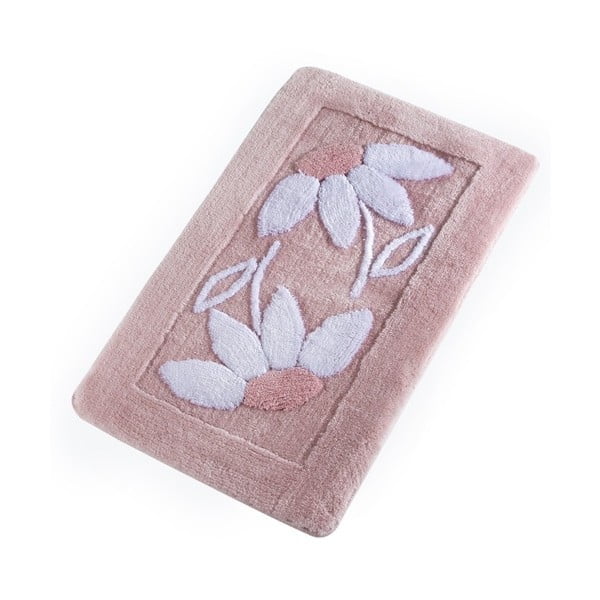 Różowy dywanik łazienkowy Confetti Bathmats Daisy Pink, 60x100 cm