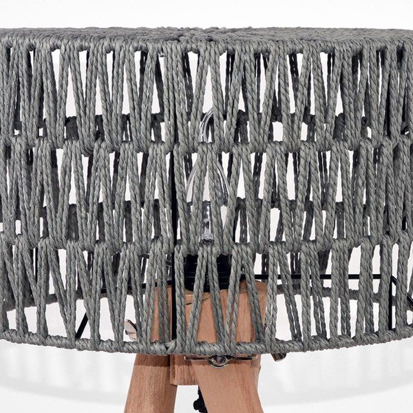 Szara lampa stołowa z drewna mango LABEL51 Stripe-image-2