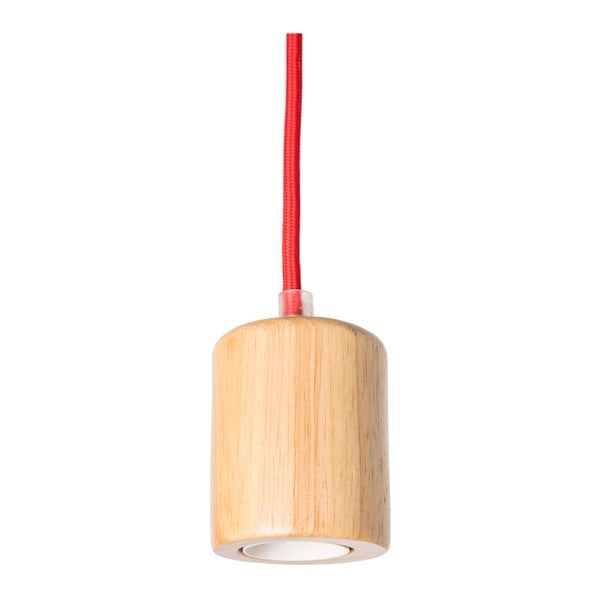 Lampa wisząca z czarnym kablem SULION Wood-image-1