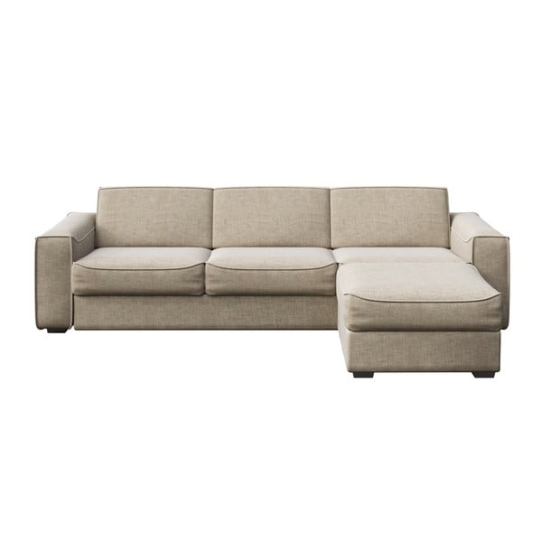 Kremowa sofa rozkładana z wielofunkcyjnym szezlongiem MESONICA Munro, dł. 308 cm