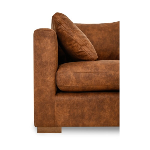 Koniakowa sofa z imitacji skóry 175 cm Hamburg – Scandic-image-4