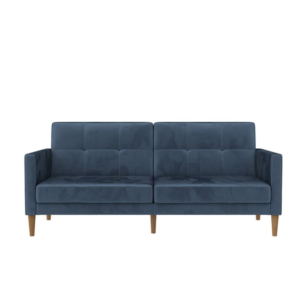 Niebieska aksamitna rozkładana sofa 207 cm Lilly – Støraa
