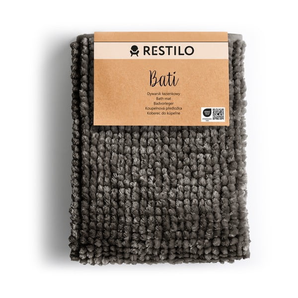 Ciemnoszary dywanik łazienkowy 50x70 cm Bati – Restilo